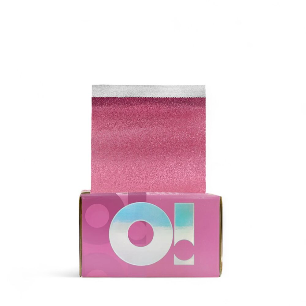 O! Tools Struktūrinė Folija Lapeliais 500 VNT. (Pink Chick)